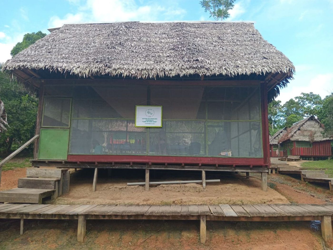 A thatched cabin at the camp